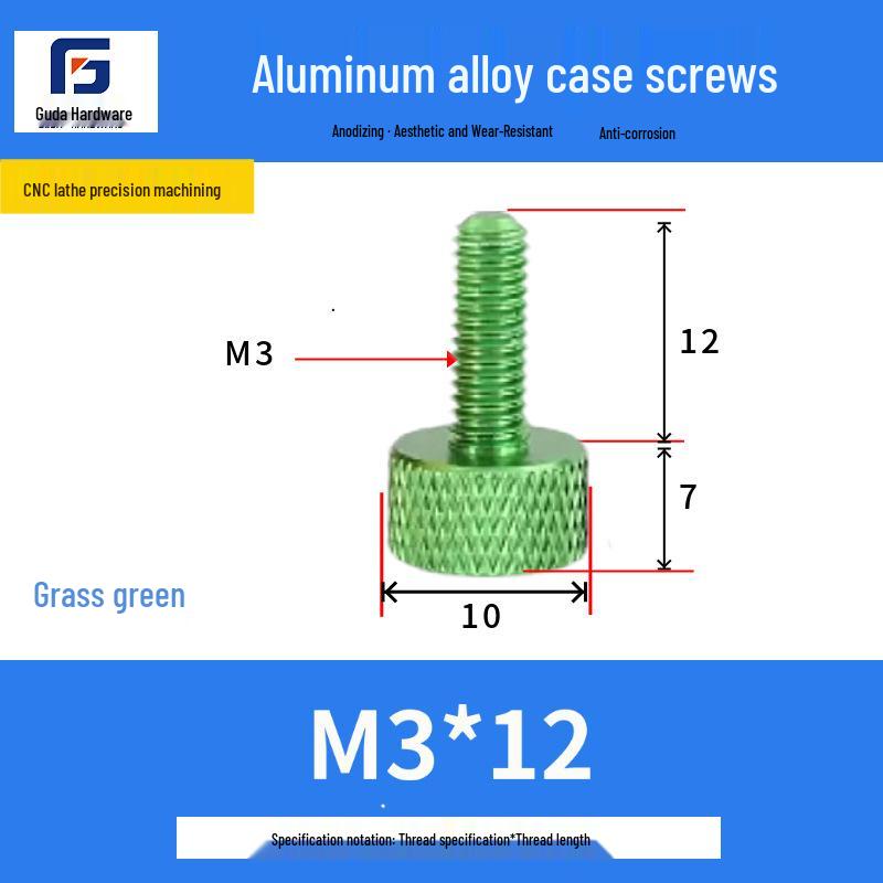 Knurled Aluminum Alloy Hand-Tightening Knob - M3M4M5M6M8 Sizes.