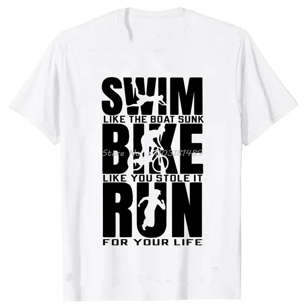 Triathlon Be Great At Three Sports Funny T Shirt Unisex Summer Streetwear Triathlete Runninger Swimmings Bikings TShirt Tees Black