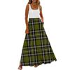 Ladies' Plaid Printed Summer Casual and Fashionable Sleeveless Long Dress