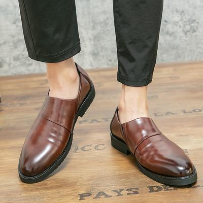 Fashion Men's Pointed Leather Shoes Fashionable Minimalist Style Wedding Party Office Outdoor Leisure Business Men's Leather Shoes