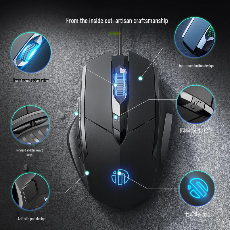 Inphic W1 Ergonomic Wired Gaming Mouse