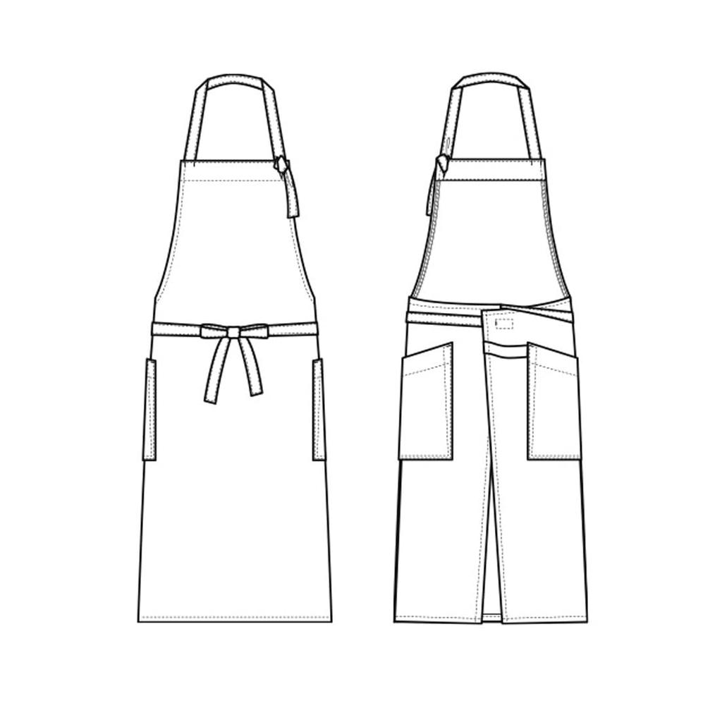 Seven Uniform QT7378-1 Chest Apron, Indigo, Free Size