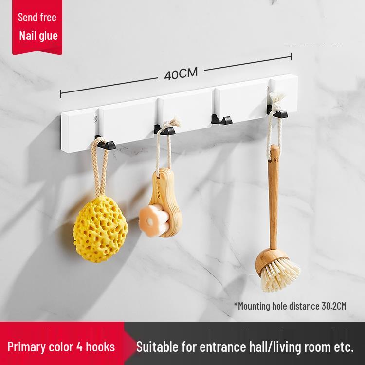 Foldable Wooden Coat Rack: Invisible Wall-Mounted Hooks for Living Room and Behind-Door Use