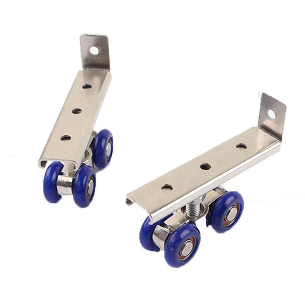 2pcs/set Durable Rail Track Pulley Metal Hanging Wheels Runners Sliding Door Roller  Room