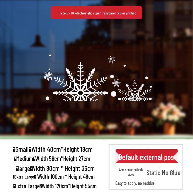 Snowflake Christmas Static Cling Window Stickers for Holiday Décor