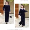 2pcs Pants Suit Autumn Women's Loose Plus-size Velvet Blouse High-waist Velvet Pants Two-piece Set