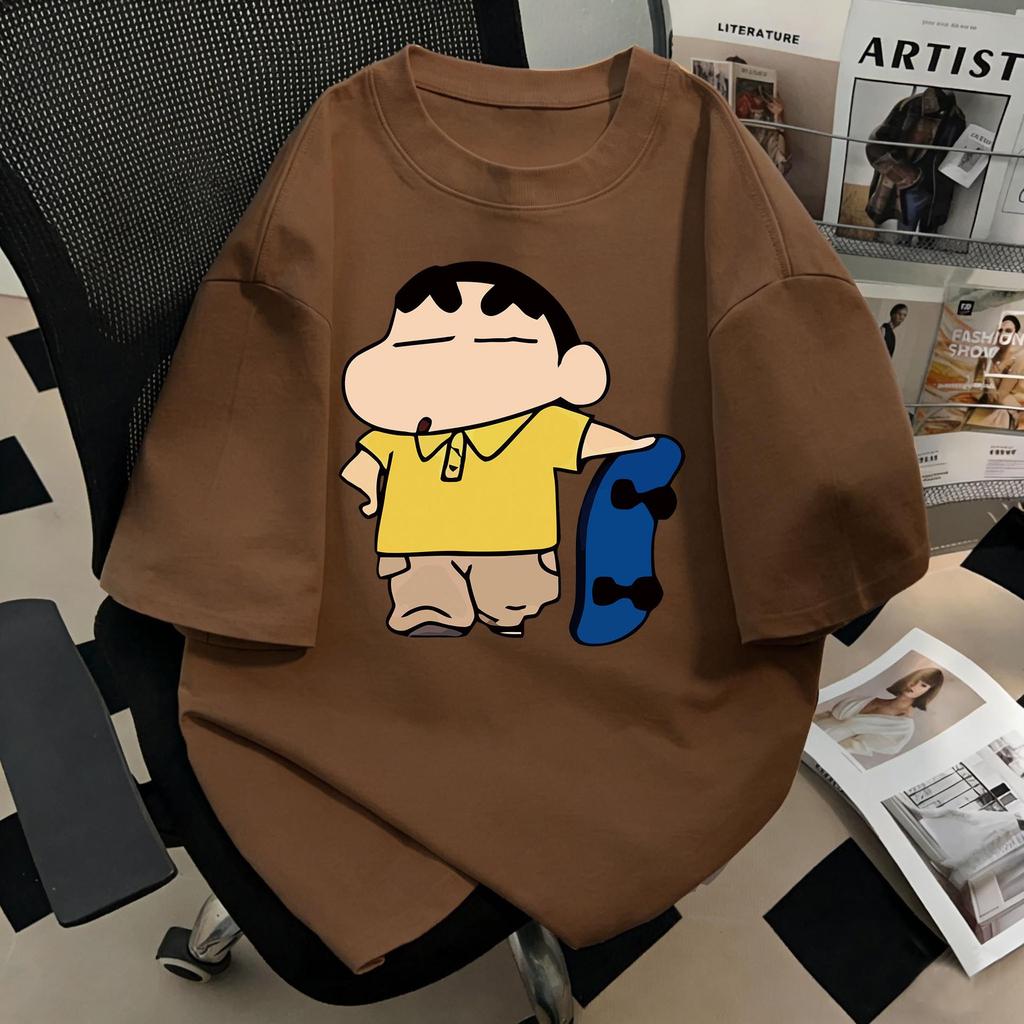 Crayon Shin-chan Unisex Retro Cotton T-shirt - Summer Short Sleeve, Loose Fit