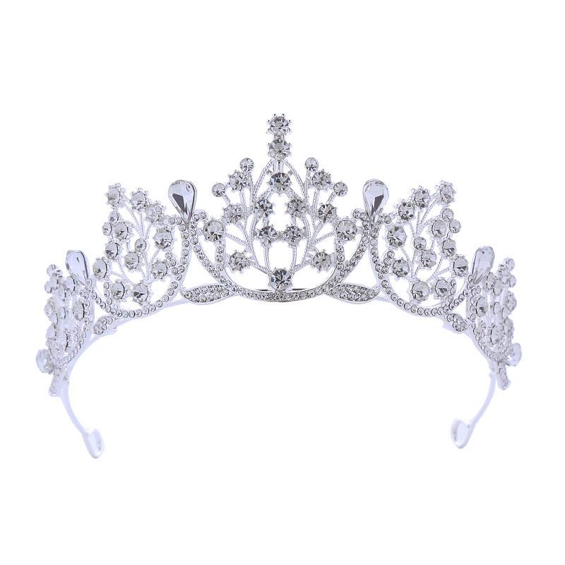 Children's Hair Accessories Crown  Simple Princess Water Diamond Hair Band  Electroplated Fashion Show King Crown Hair Band