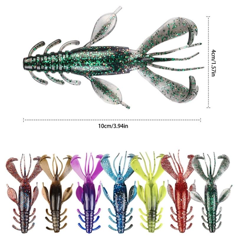 Soft Baits Crawfish Lures Artificial Fishing Baits Lure 10cm 10g Shrimp Swimbait Fishing Tackle 4pcs