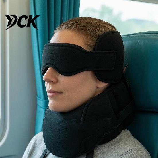 Compact Eye Cushion for Sleep Travel Pillow Airplanes, 360 Degree Airplane Head Strap with 3D Soft Nap Sleeping, No Bobbing Sleeping Aid Essentials