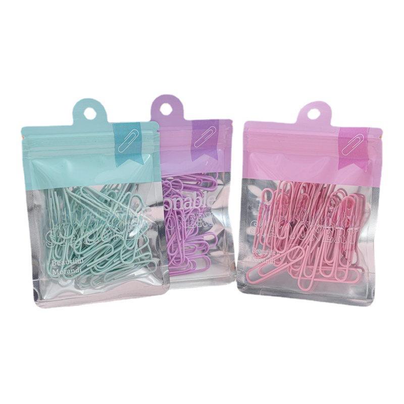 New Macaron Color Office Suit: High-Value, Labor-Saving Binding and Paper Clip Set with Long Tail Design