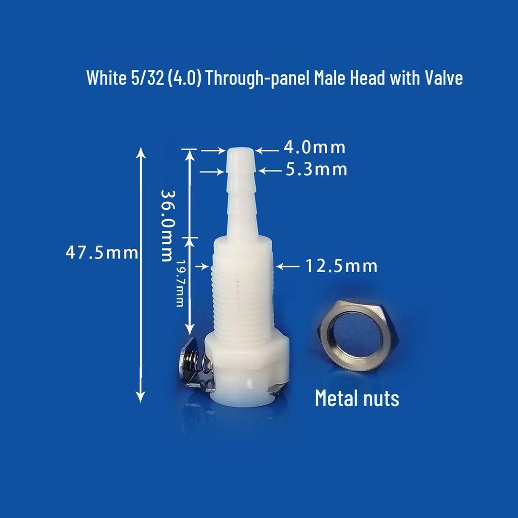 CPC Connector with Shut-Off Valve: 3/16" Male/Female Quick Disconnect for Beauty Instruments