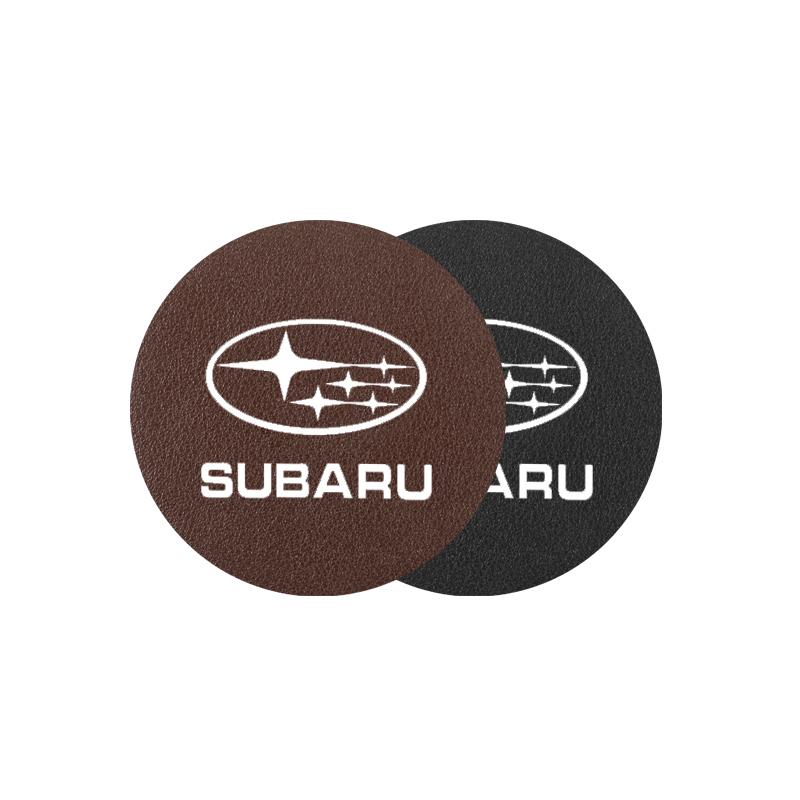 2Pcs Car Waterproof Coaster Non Slip Water Cup Pad Mat For Subaru STI WRX Forester Impreza Legacy Outback XV BRZ Tribeca yh6r