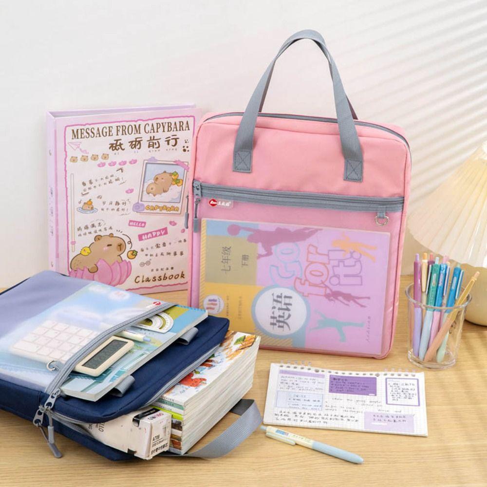 Oxford cloth File Bag A4 Data Storage Bag New Zipper Pouch Bag  School Office Supplies