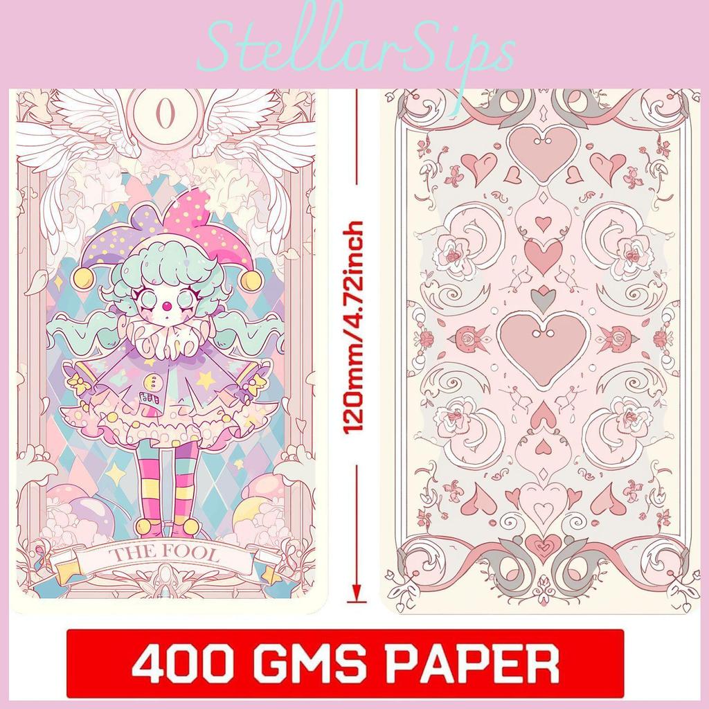 Zartrosa Tarotkarten-Set mit 78 Karten und Anleitung für Sammler und Enthusiasten