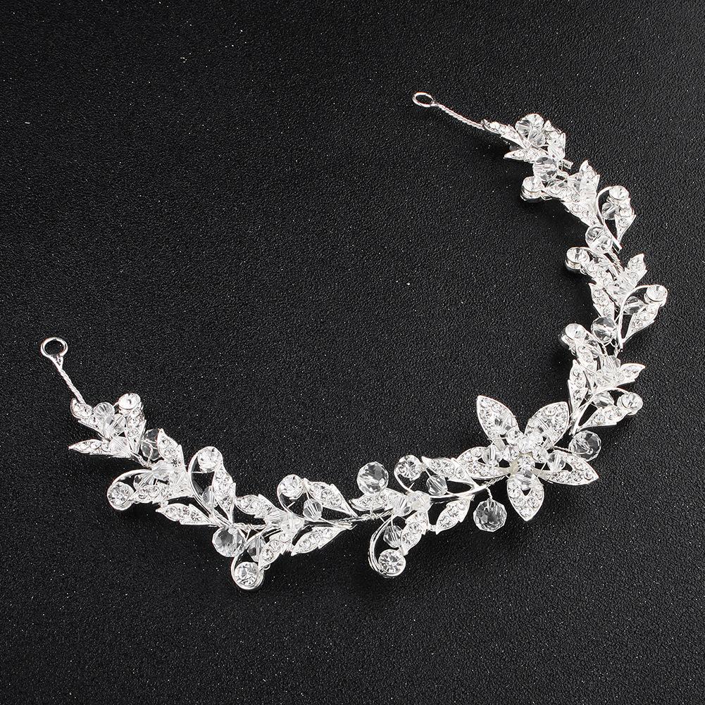 

Новая мягкая цепочка для невесты, повязка на голову из сплава, цветок, хрустальные бусины, повязка для волос ручной работы, свадебный головной убор