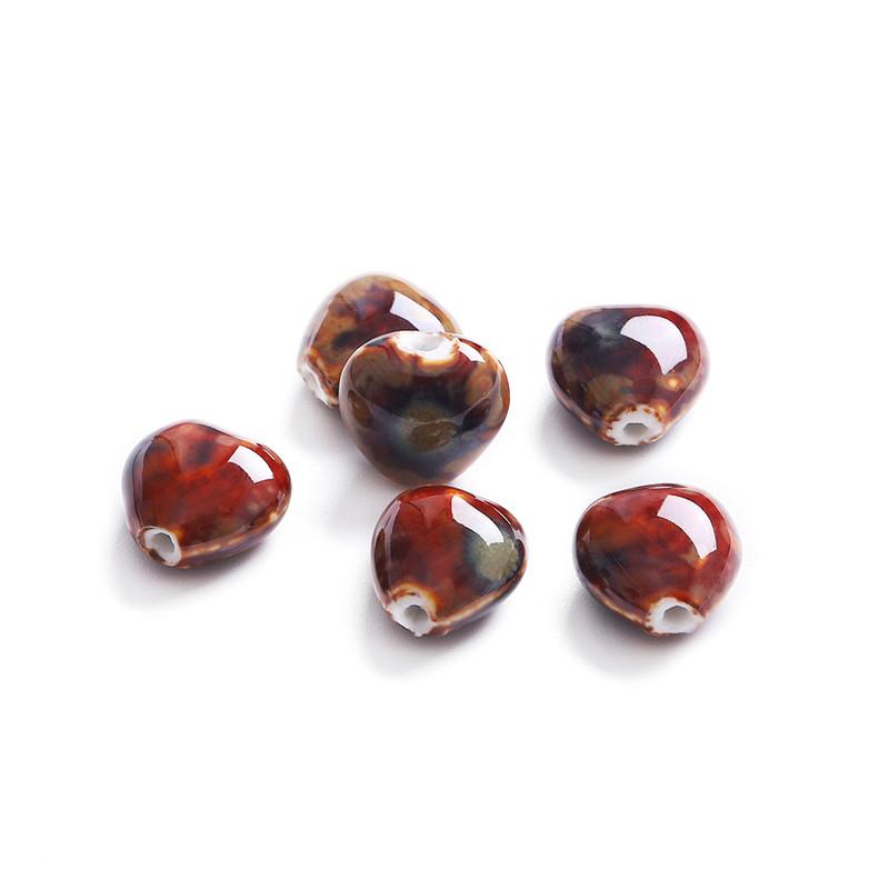 

16x15 мм 10 шт. глазурованные фарфоровые бусины в форме сердца с отверстиями для изготовления ювелирных изделий своими руками