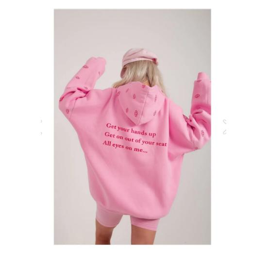 

Pink Oversize Hooded Eye Women s Sweat s