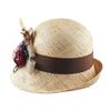 Kaliseumontapone Basil Raffia Retro Cloche Straw Hat I
