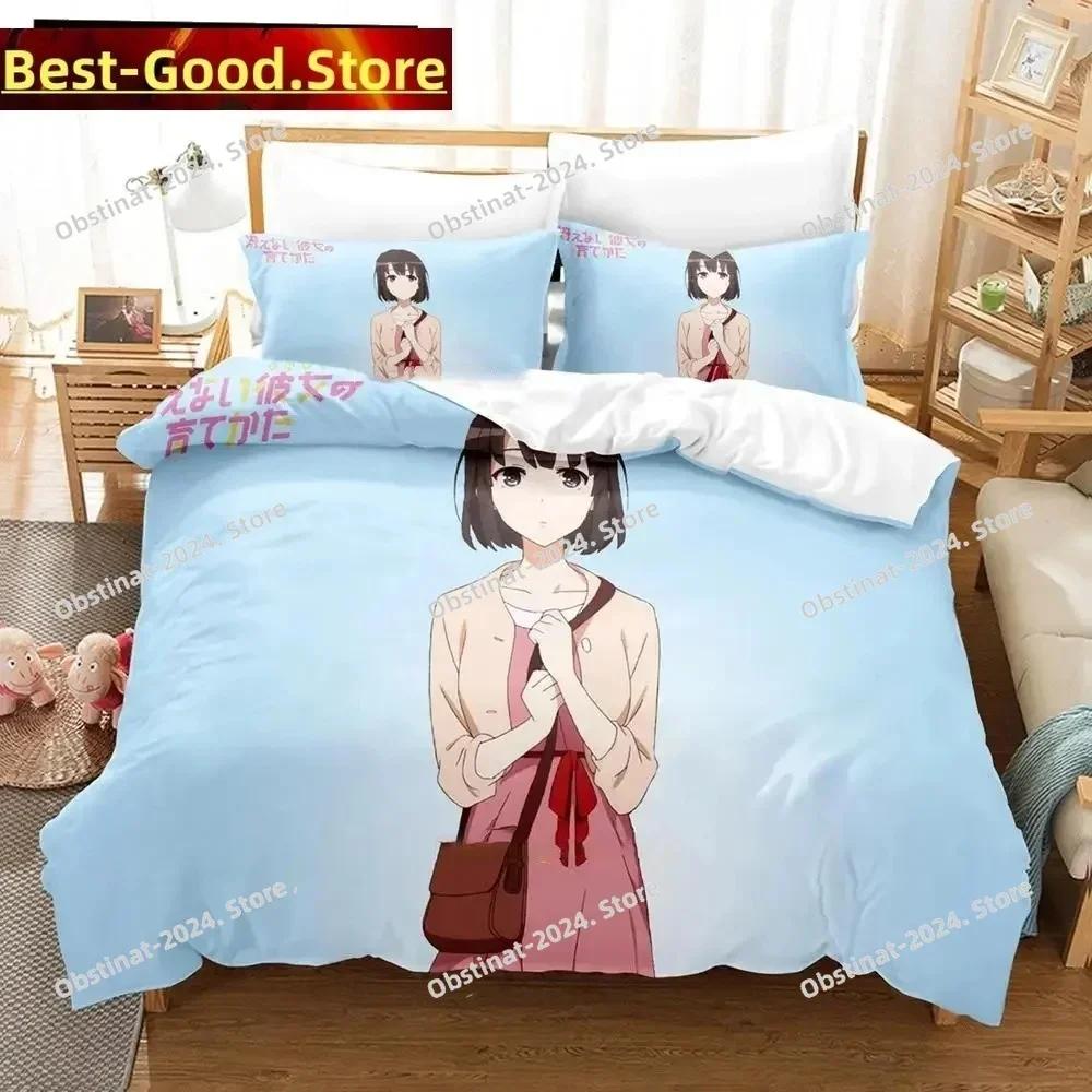 3D Print Anime Saekano Megumi Kato Bedding set Printed Duvet Cover Pillowcase Single Double Queen Super King Size Sets