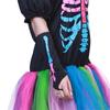 Women Funky Punk Bones Costumes Skeleton Colorful Tutu Dress