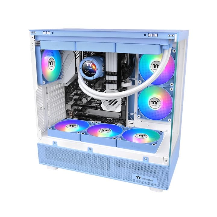 Thermaltake CT140 Reverse ARGB Sync 140mm PC Case Set of Hydrangea FN2560 Fans, 2, Blue, CL-F201-PL14BU-A,