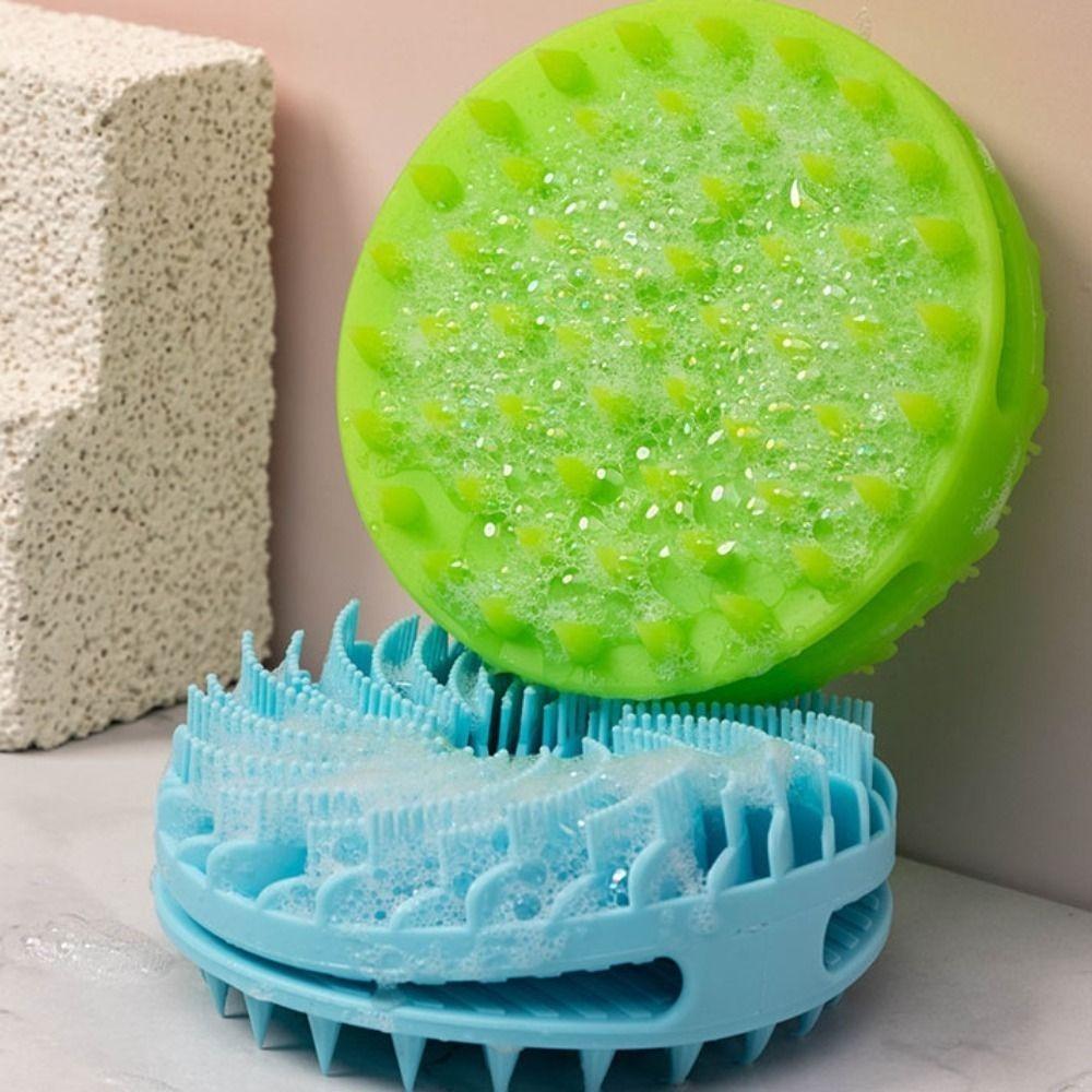 Double-sided Soft Bristle Shower Brush Silicone Cleaning Body Shampoo Brush Massage Multi-functional Bath Brush For Exfoliation