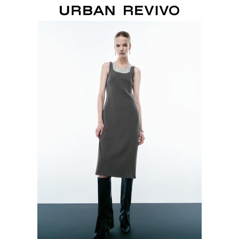 

UR 2025 Spring Casual Faux Two-Piece Sleeveless Dress XL