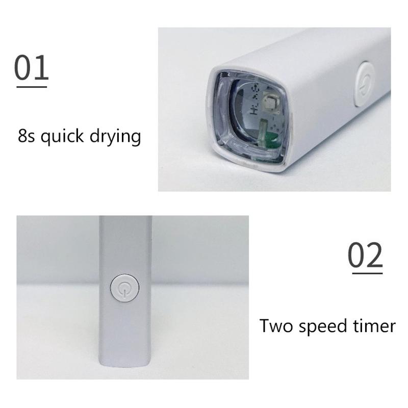 Mini Lâmpada de Unha Portátil Secador Caneta Uv Led Cura Esmalte Gel Todos os Géis Ferramenta Cabine Lanterna de Dedo Único Lâmpada Equipamento de Nail Art