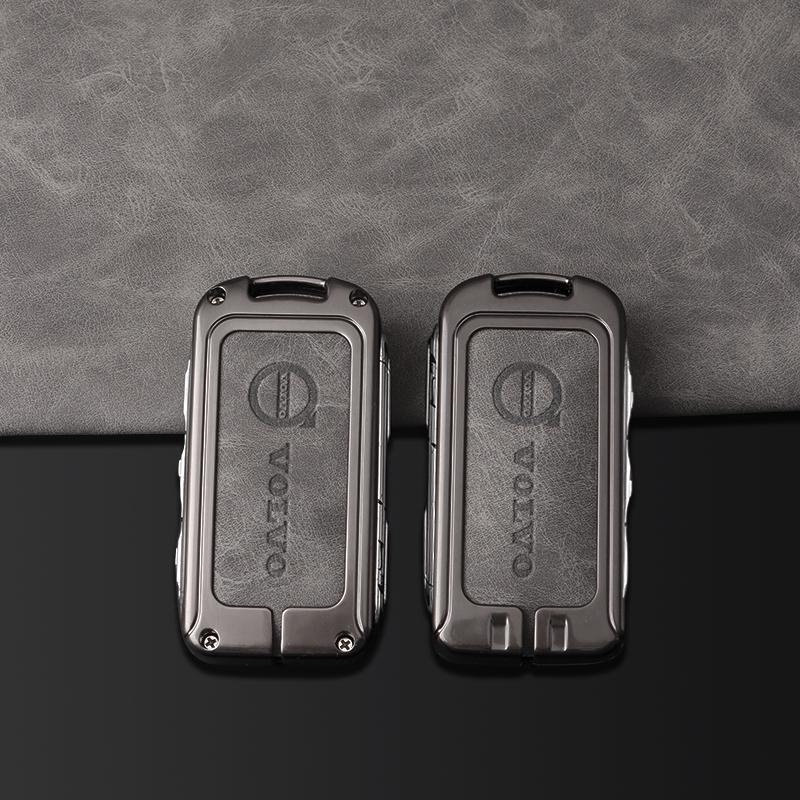 

Zine Alloy Leather Car Key Case Cover Shell Holder For Volvo XC60 XC40 XC90 S90 V60 S60 V90 C40 Polestar 1 Polestar 2 Accessory