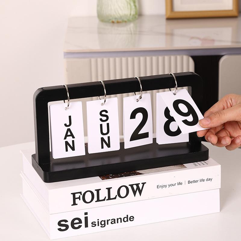 Kreativität Holz Umblätterkalender Schreibtisch Dauerkalender Heim Geschenk Dekoration Fotografie Dekorative Ornamente