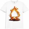 Flaming Spade Poker T Shirt Fire Card Suit Casino Gambling Graphic Tee