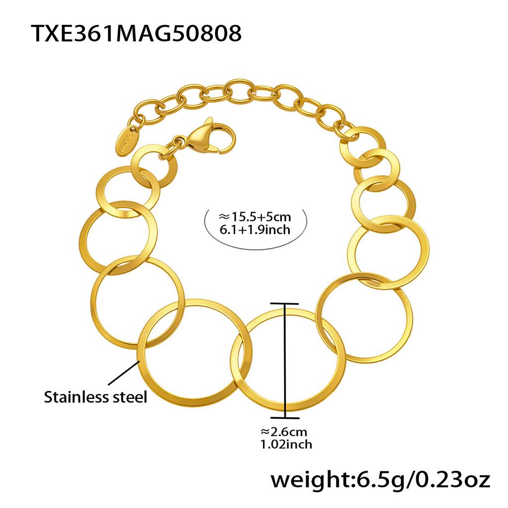 Thick Chain Necklace Bracelet Earrings In Stainless Steel With 18k Gold Plated Necklaces Bracelets Dangle Earring Set For Women