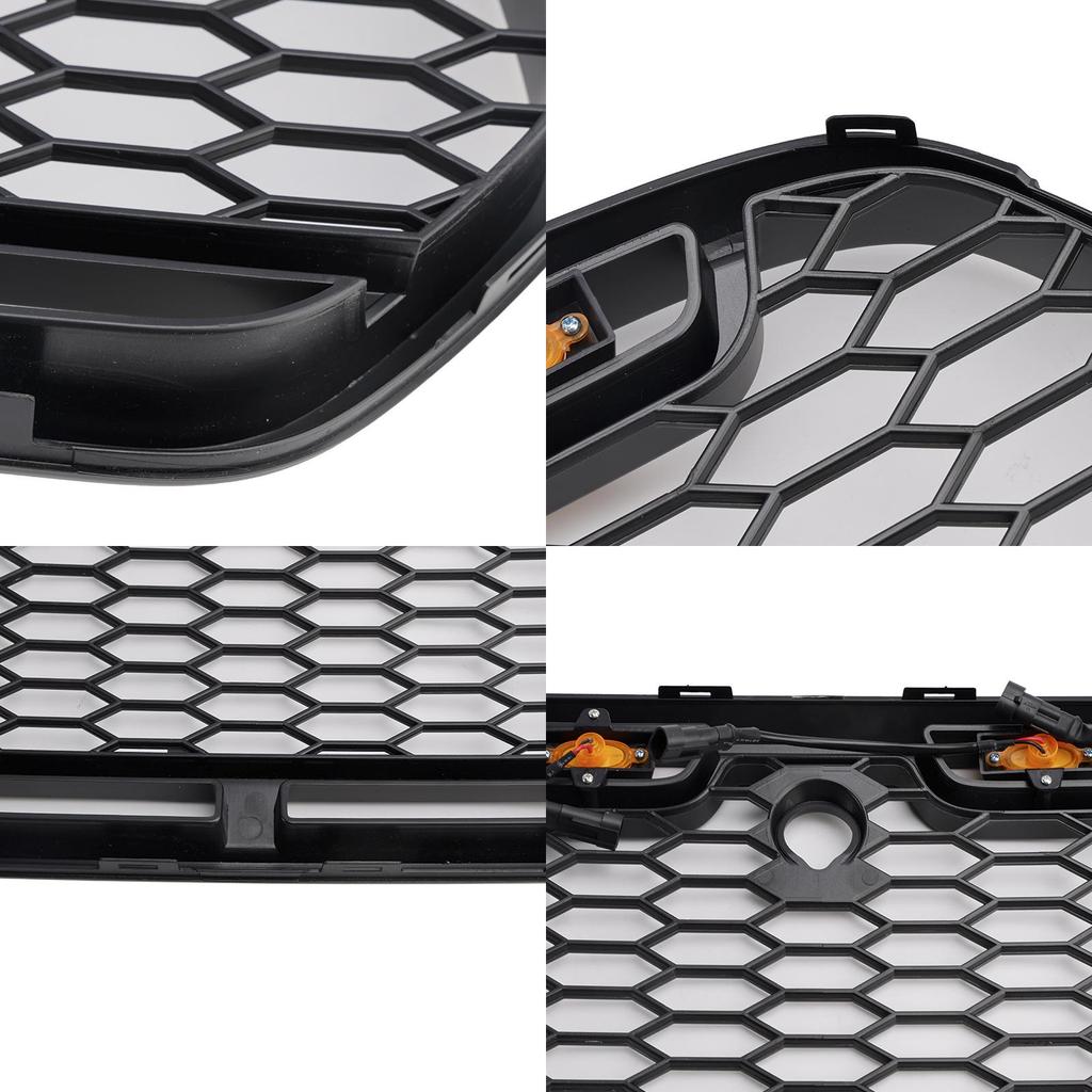 Matt Black Front Bumper Grill Grille Fit Ford Transit MK8 2015-2018 Raptor w/LED