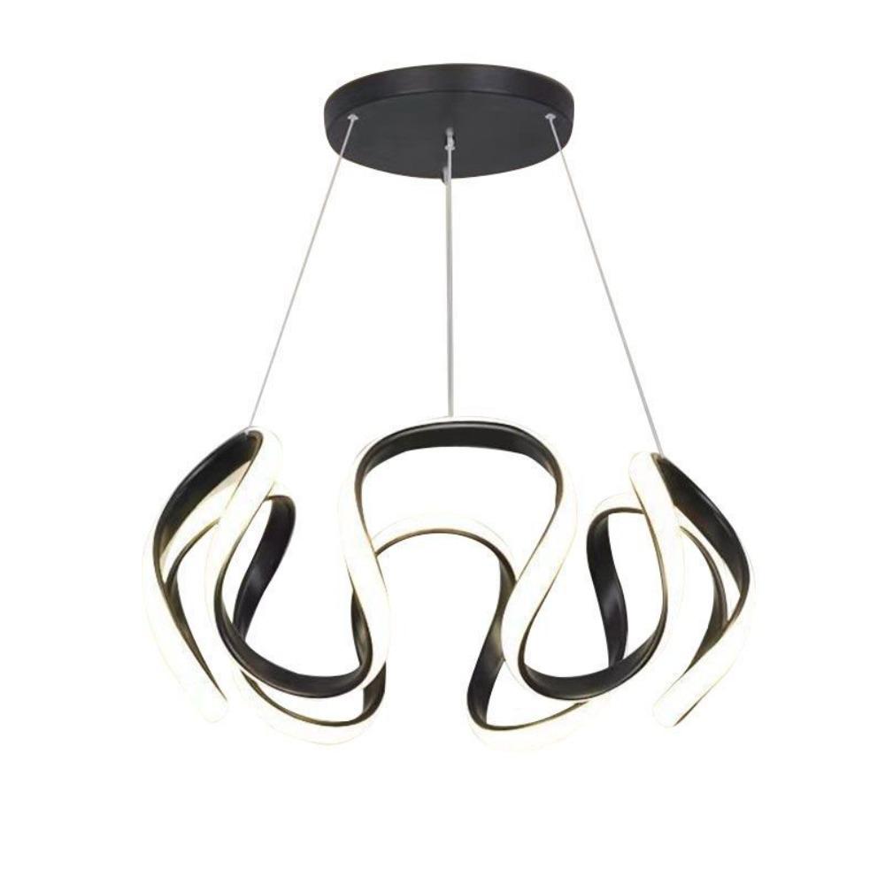 Chandelier Nordic Hanging Lamp Modern Pendant Lamp Irregular Chandelier Bedroom Living Room LED Fixtures Lighting Black 50cm