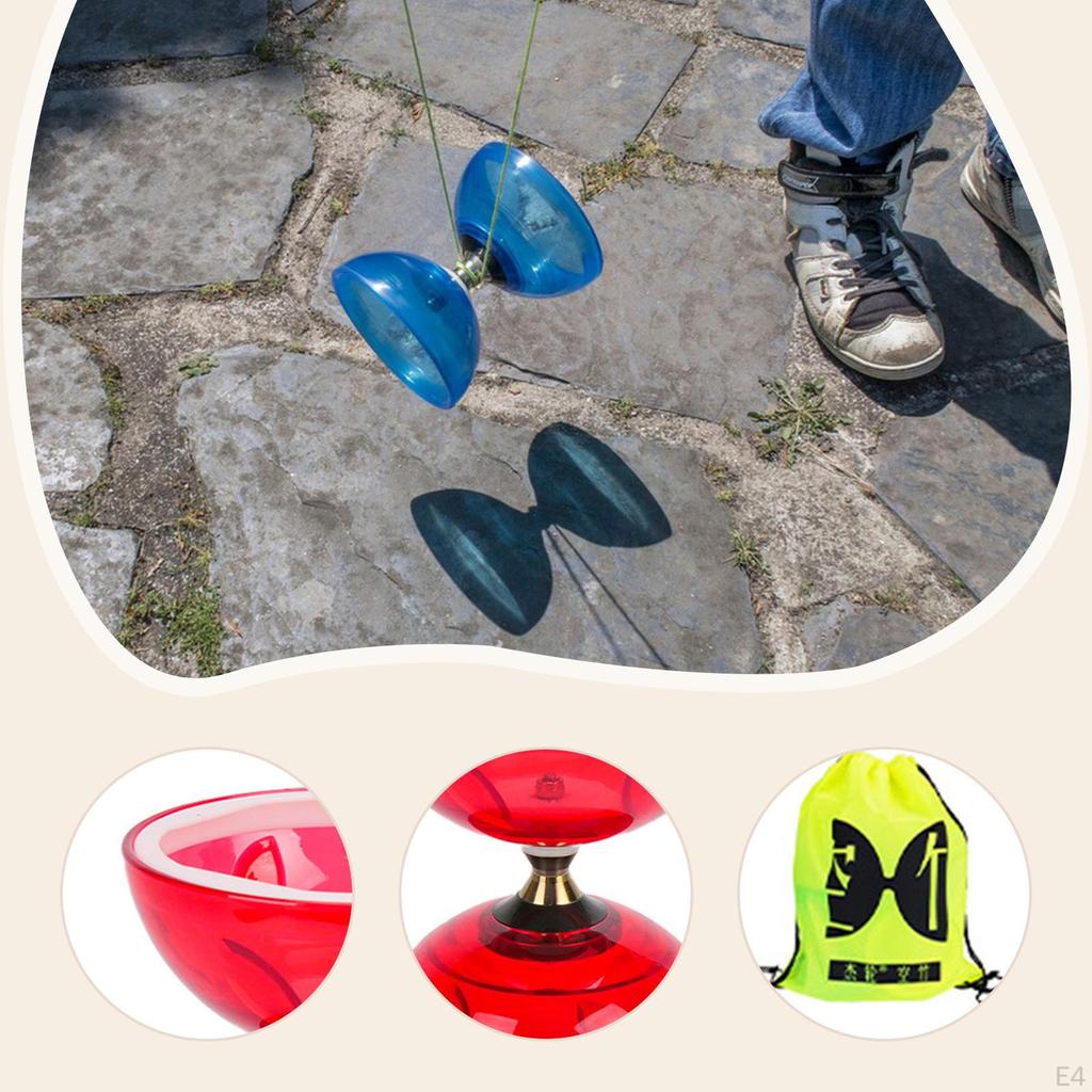 Chinese Diabolo Set Five Bearing Fun Classic Versatile Accessories Juggling Toy for Children Garden