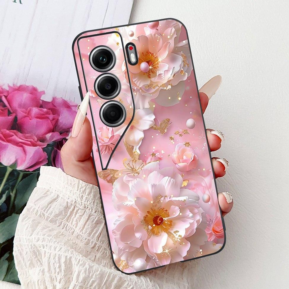For Tecno Camon 40 Case CM5 Silicone Cute Cat Fashion Flowers Funny Painted Back Cover For Techno Camon 40 Phone Case Bumper