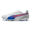 Puma King Match Comfortable Versatile Mg (Rubber Short Studs) Artificial Grass Soccer Shoes Men Soccer Shoes White Blue 107878-02