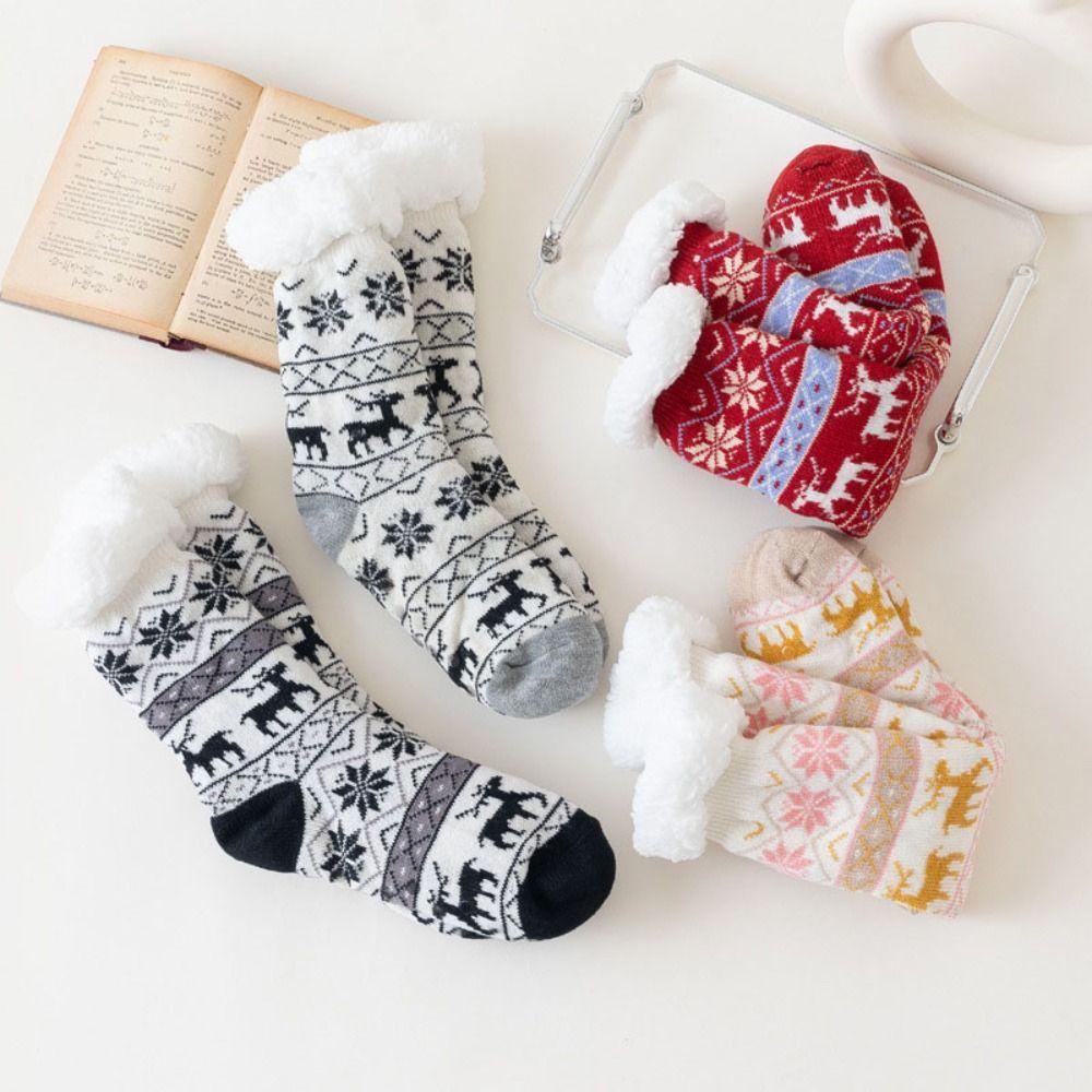 Warm Thermal Lining Non-Slip Floor Socks Anti-Slip Grip Thermal Winter Socks Winter Season