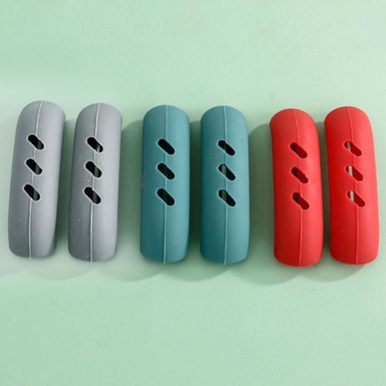 2Pcs Pan Handle Covers Professional Heat Insulation Silicone Hollow Out Heat-insulated Hot Handle