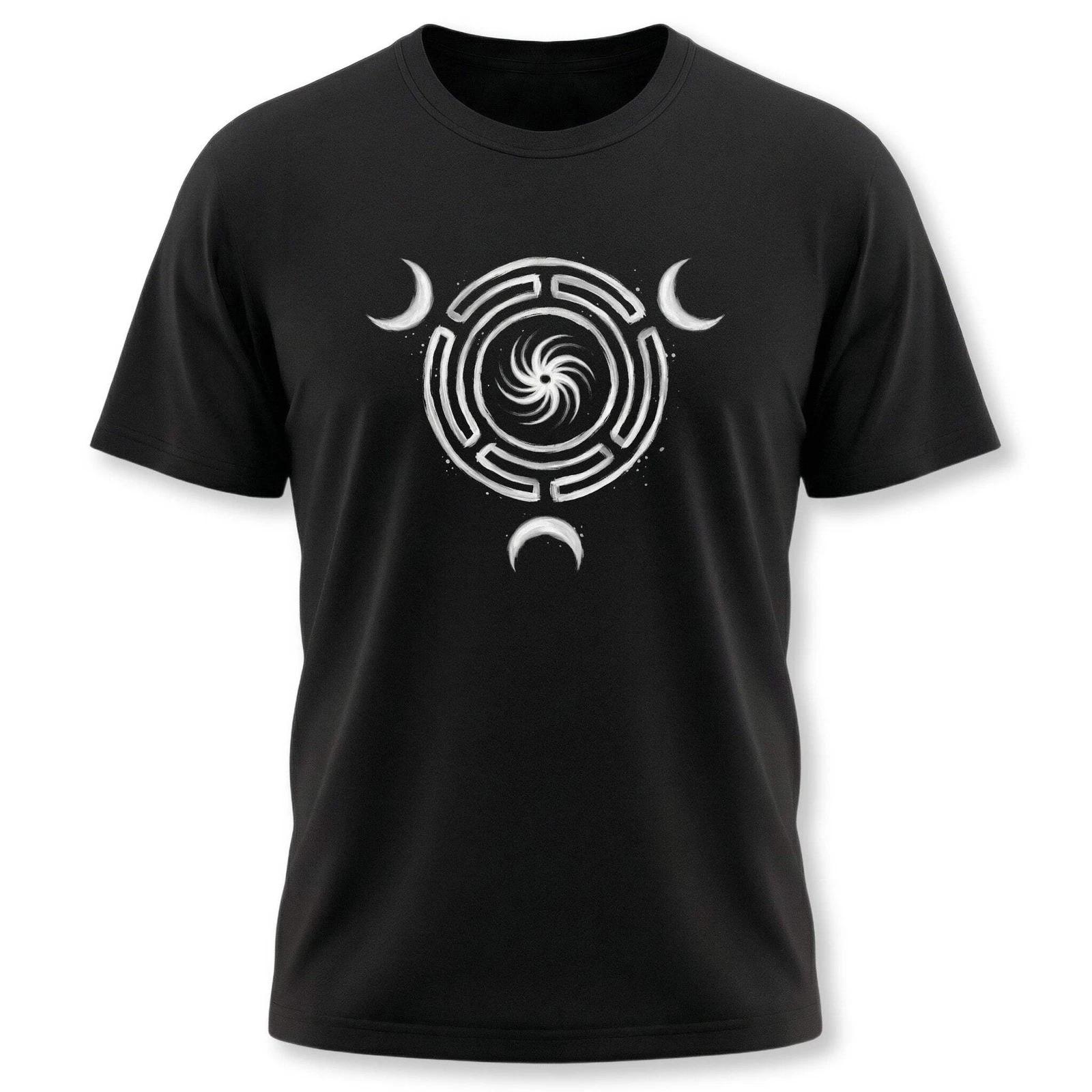 Hekate s Wheel Triple Moon T-Shirt | Witchy Pagan Goddess Unisex Tee Shirt M