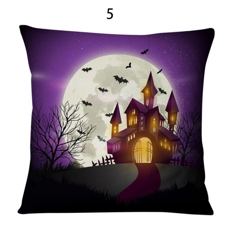Federa Quadrata di Lusso in Cotone e Lino con Fantasia di Halloween per un Arredamento Casa Senza Tempo ed Elegante