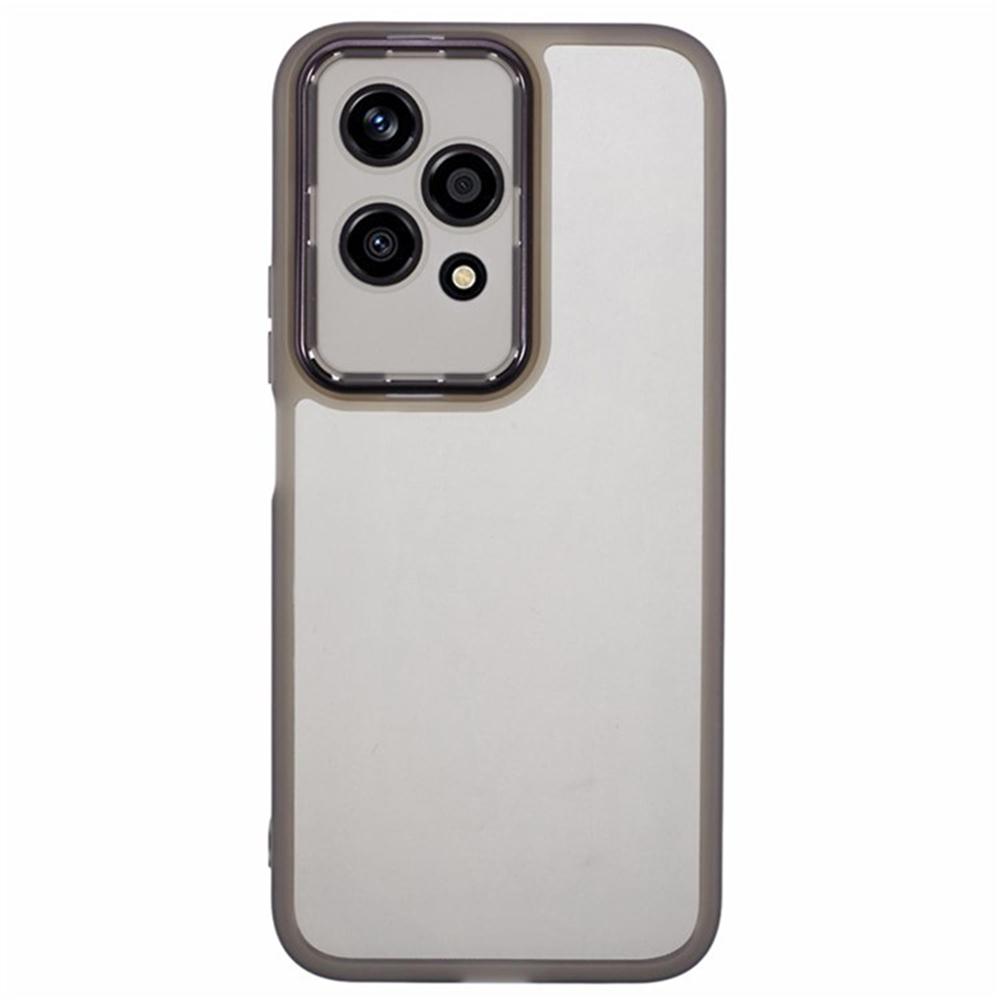 

WANLONFENG DKSM2 Series For Honor 200 Lite Case TPU Clear Phone Cover with 2Pcs Screen Film/Electroplated Lens Frame Transparent Black