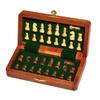 Wooden Handmade Foldable Magnetic Chess Board Set with Magnetic Pieces and Extra Queens for Kids and Adults (7.5x7.5 Inches, Brown)