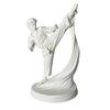Desktop Ornament 3D Printed Karate Kick Man Statue, White Martial Arts Figurine Sculpture, Study Room Accessory Taekwondo Character Ornament,