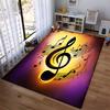 Music-Themed Carpet with Treble Clef Design and Vibrant Colors Suitable for use as an anti-slip for living room bedroom sofas