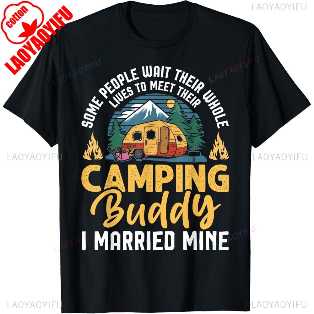 

Funny Camping Camper Couple Shirt Camping Lovers Partners for Life Gift Unisex TShirt Summer Unisex Loose Breathable Clothes S