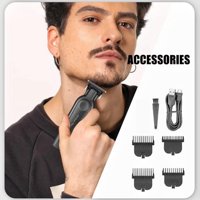 VGR V-995 Electric Hair Clipper, Metal Leather Body Men's Hair Clipper Household Oil Head Carving Electric Pusher with LED Digita Home Hair Trimming