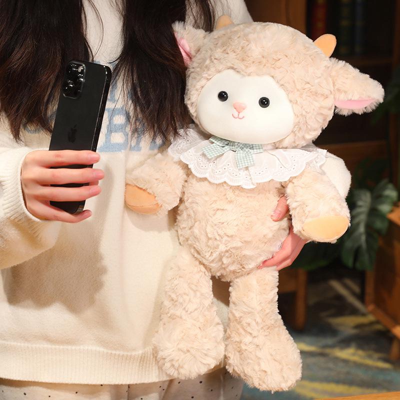 Cute Wolf Lamb Plush Toy Doll - Stuffed Animal Sleeping Pillow & Comfort Doll, Perfect Gift for Girls