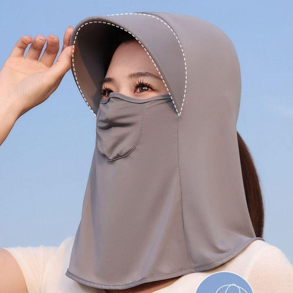 Dustproof Ice Silk Mask UV Protection UV Protection Veil Thin Sunscreen Face Cover  Riding